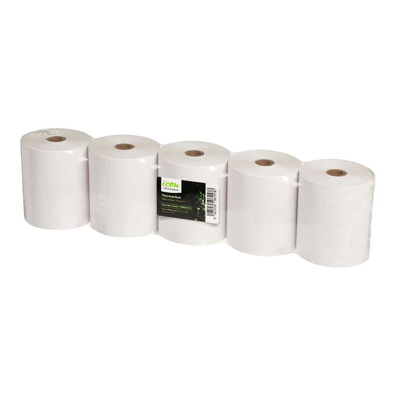 Icon Thermal Roll 80x70mm, Pack of 5