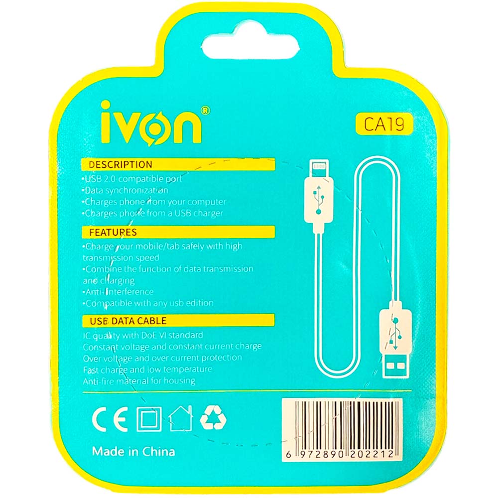 IVON CA19 USB to iPhone- Pack of 5