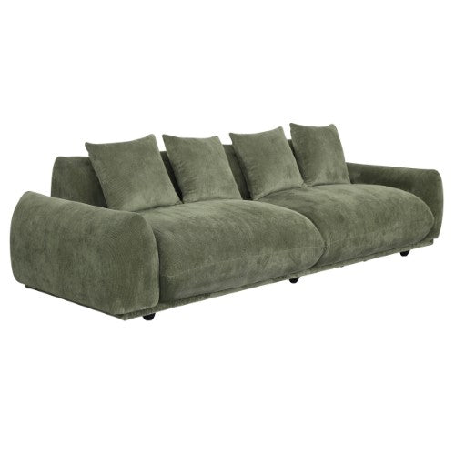 4 Seat Sofa - Brooklyn Olive Green (2.55m X 99cm X 81cm)