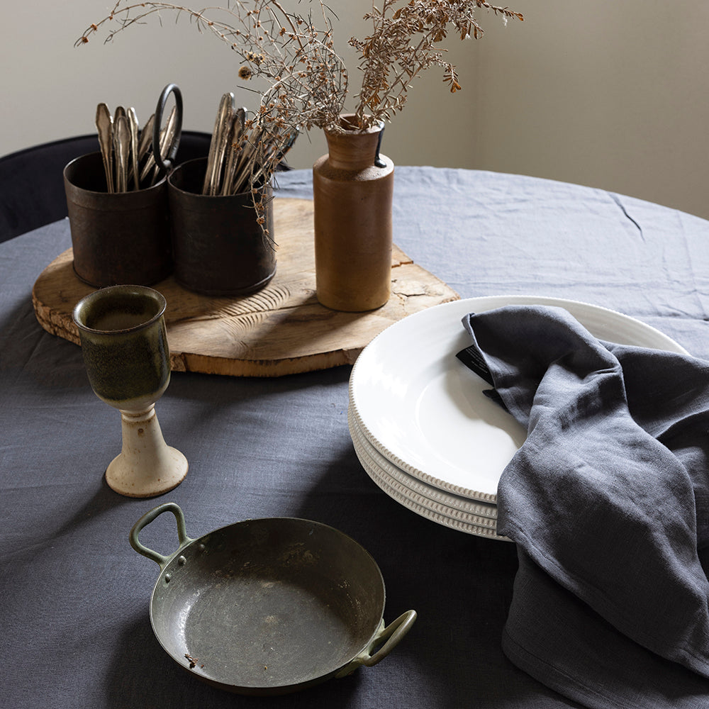 Linen 2pc Napkin Set 45x45cm Charcoal- Bambury