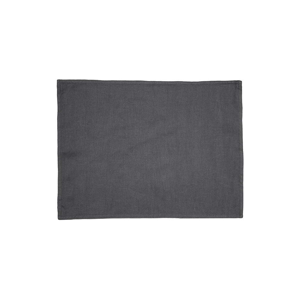Linen Placemat 33x45cm Charcoal- Bambury