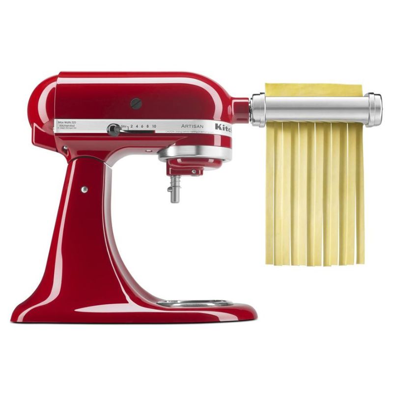 KitchenAid 3 Piece Pasta Roller and Cutter Attachment for making fresh spaghetti and fettuccine with a stand mixer.