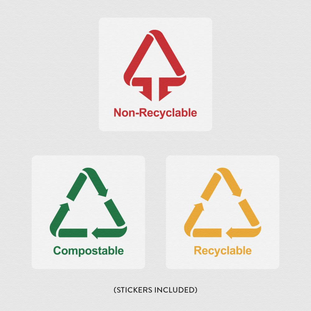 Open Top Recycle Rubbish Bin - 2 x Compartment (6L)