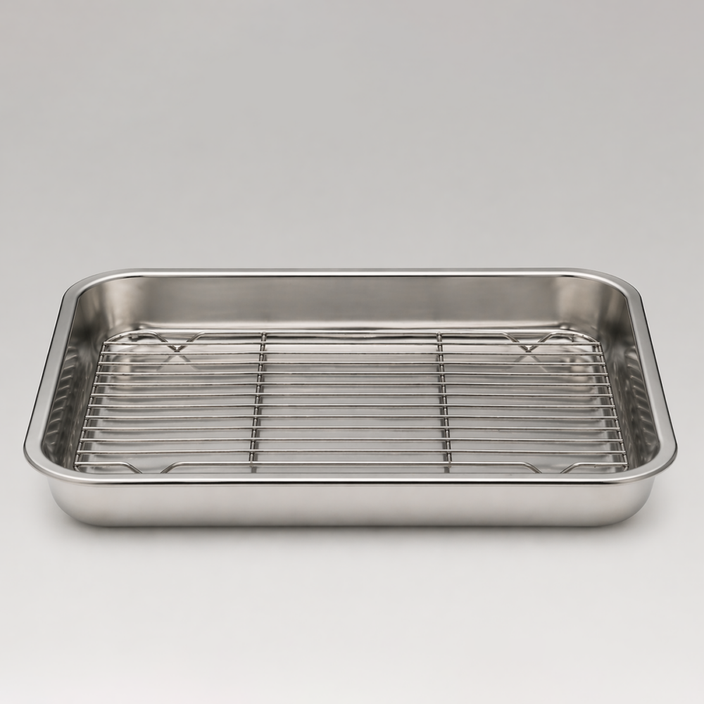 S/S Roasting Dish With Grill 40x30x4.8cm