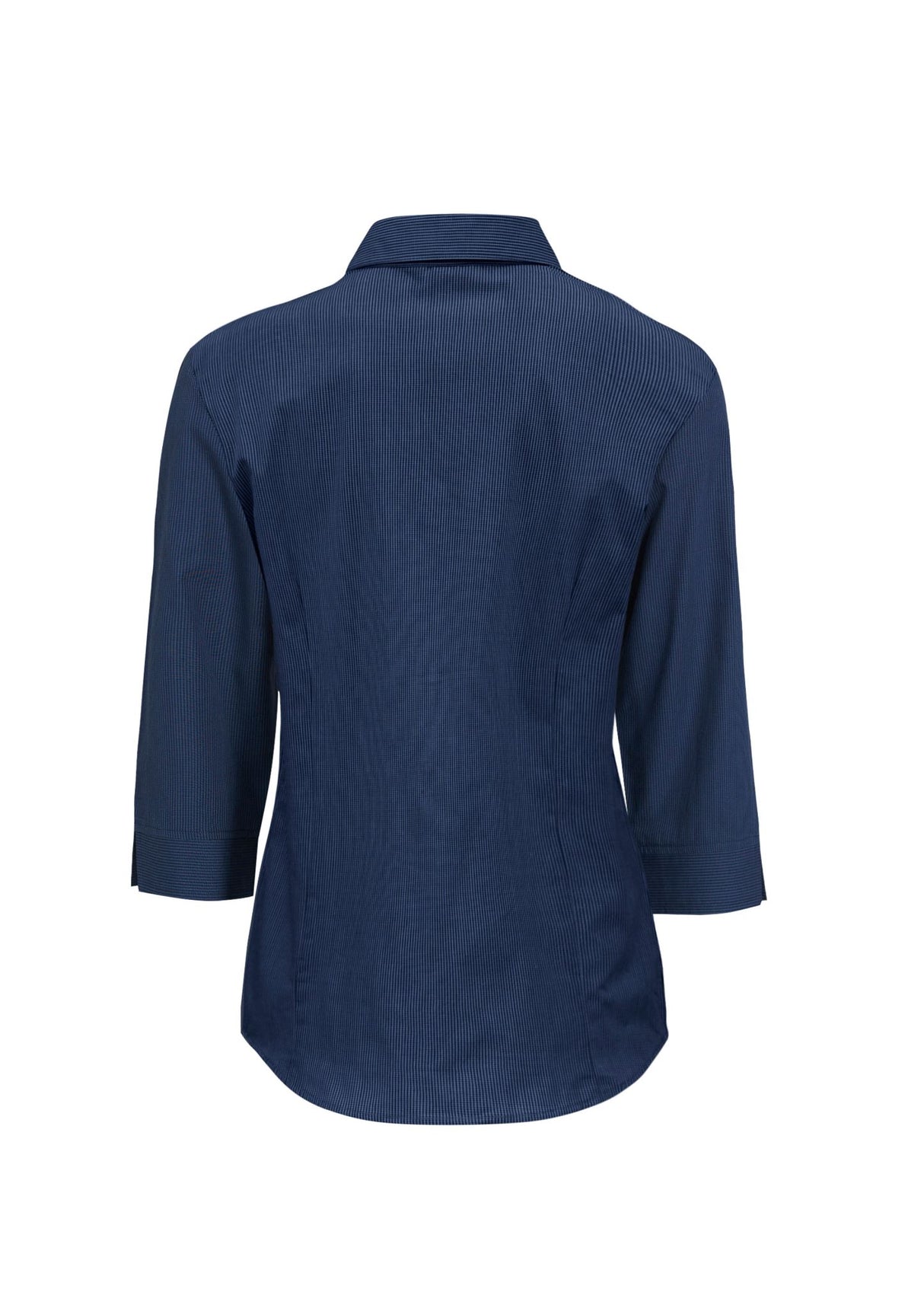 Micro Womens Check 3/4 Sleeve Shirt - Navy