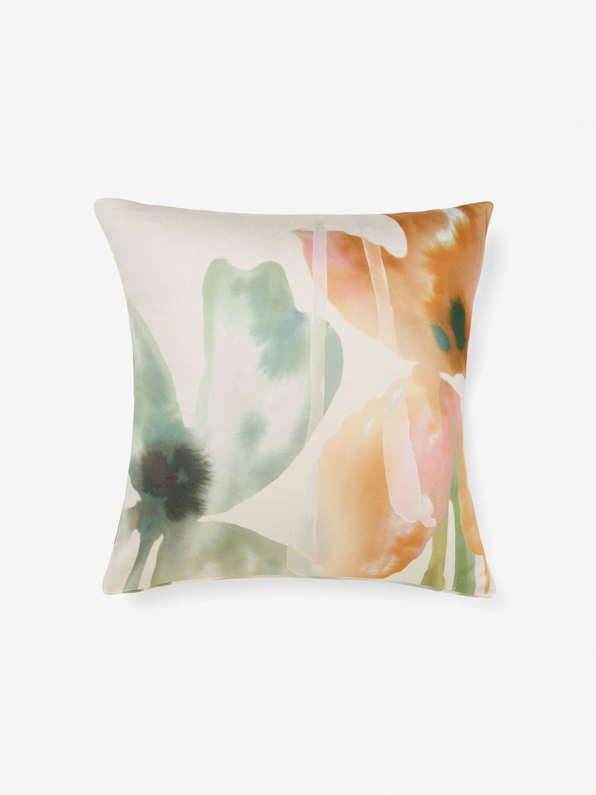 European Pillowcase Botanical Cotton Sateen Linen House Inga Jade