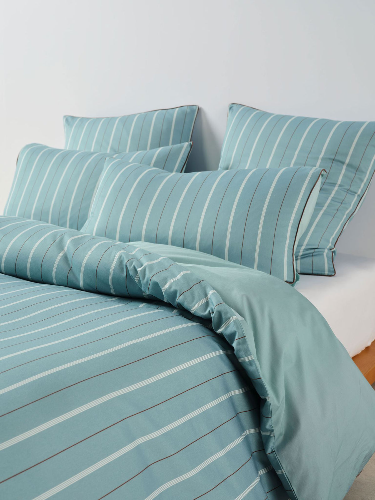 Duvet Cover Set Striped Cotton Sateen Linen House Monday Stripe Double Reef