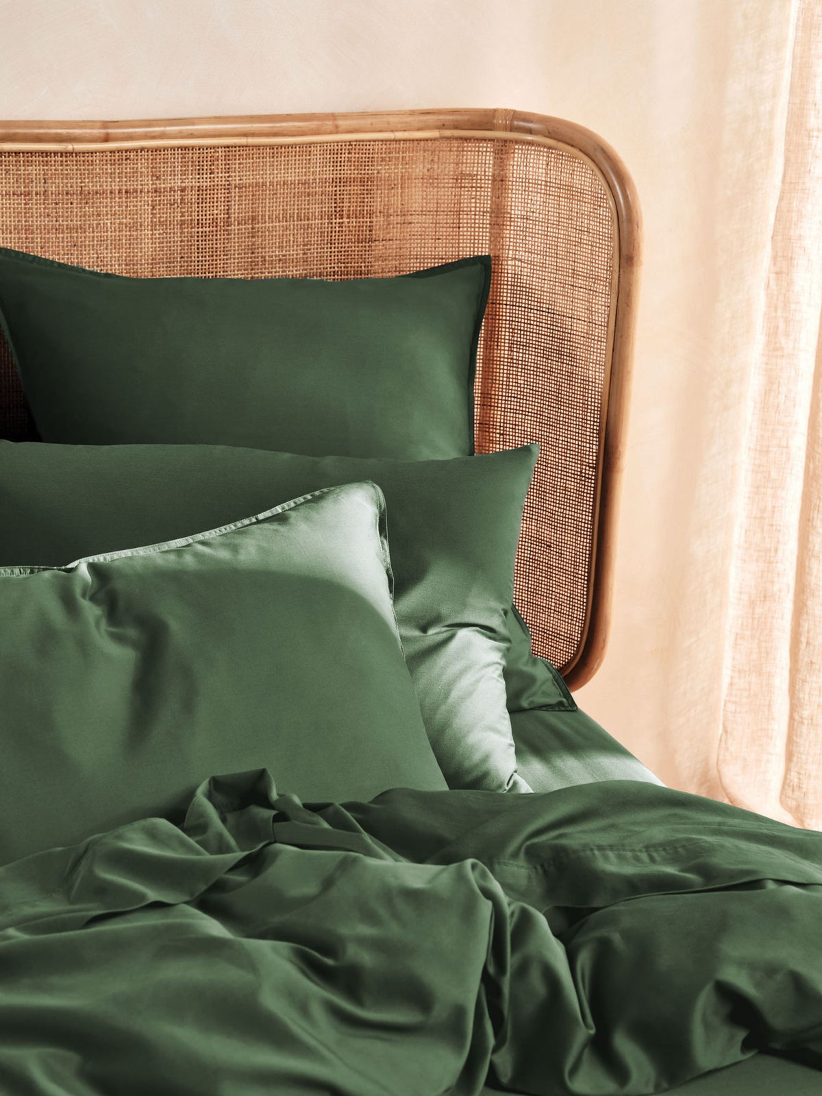 Duvet Cover Set Bamboo Cotton Sateen Linen House Nara King Forest