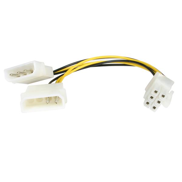 15cm (6in) LP4 to 6 Pin PCI Express Video Card Power Cable Adapter