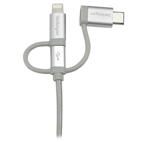USB Multi-Charger Cable - Lightning, USB-C, Micro-B - Braided - 1 m (3 ft.)