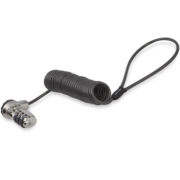 Laptop Combination Cable Lock - Self-Coiling Cable - 3-Digit