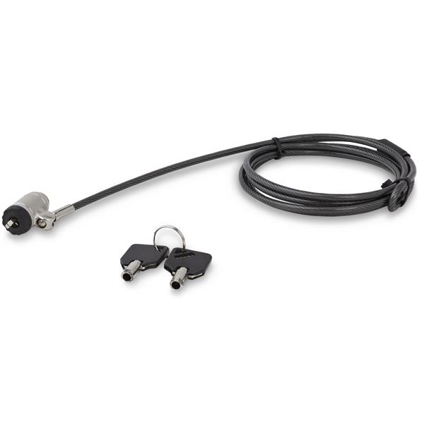 Keyed Cable Lock - Push-to-Lock Button - 2 m / 6.5' Cable