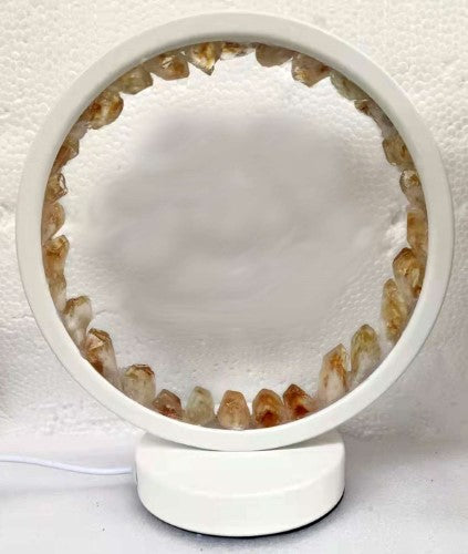 Table Lamp - Citrine Crystal LED USB (20 x 18 x 18cm)