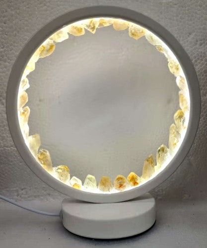 Table Lamp - Citrine Crystal LED USB (20 x 18 x 18cm)