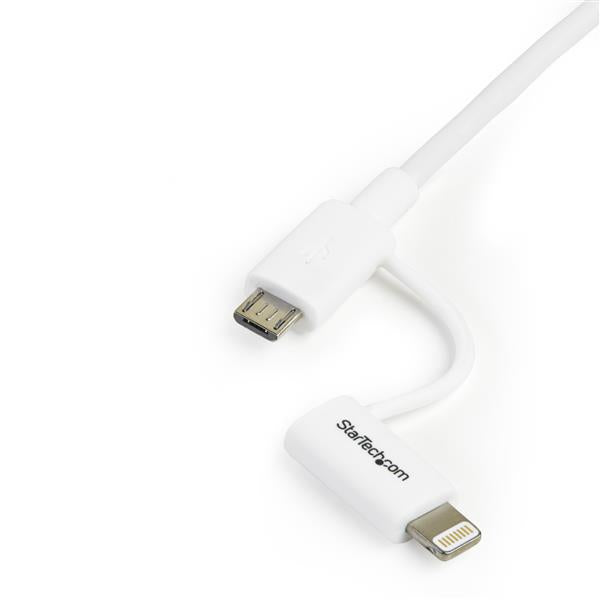 Apple Lightning or Micro USB to USB Cable - 1m (3ft), White