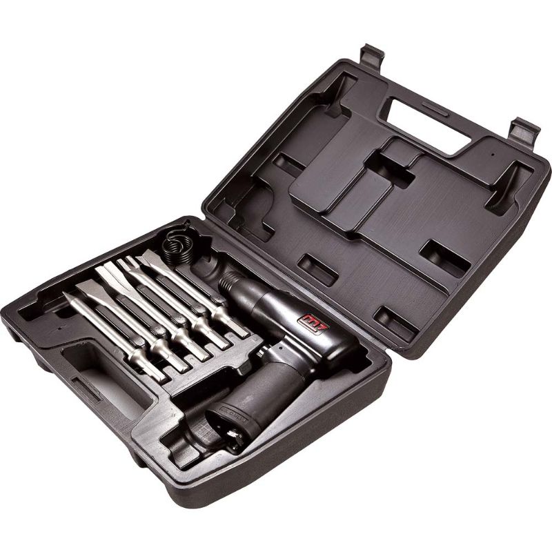 M7 5pc Air Hammer Kit w/ Round Shank Chisel Set 175mm