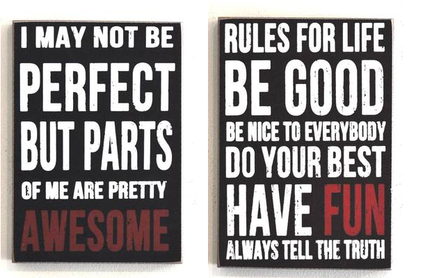 Block Art - Personal Values - Set of 2 - 25cm