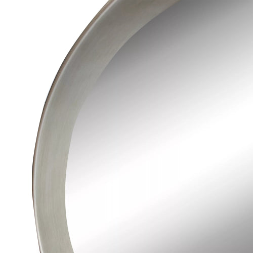 Aura Beveled Wall Mirror Matt Brushed Silver 95x95x9cm