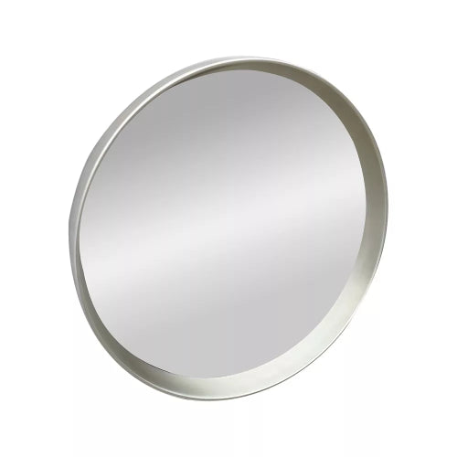 Aura Beveled Wall Mirror Matt Brushed Silver 95x95x9cm