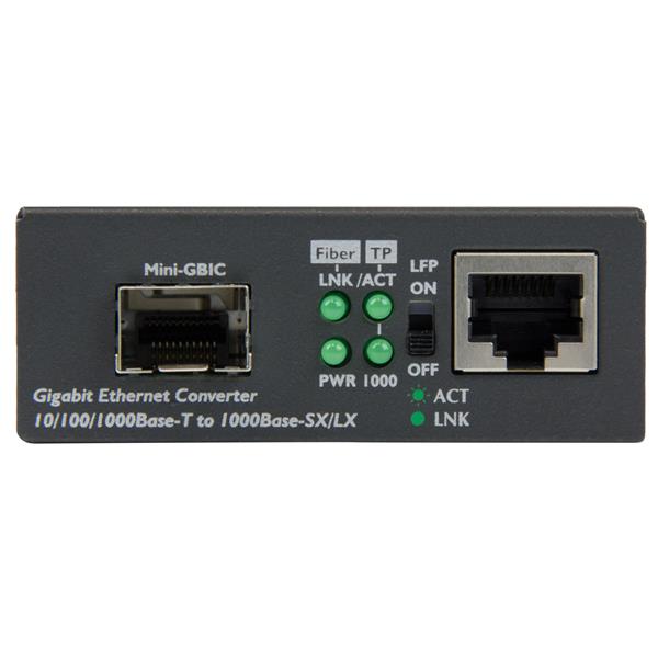Gigabit Ethernet Fiber Media Converter with Open SFP Slot