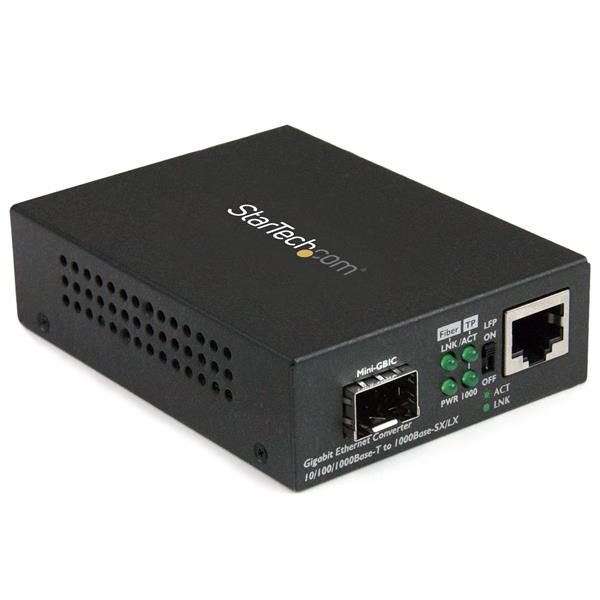 Gigabit Ethernet Fiber Media Converter with Open SFP Slot