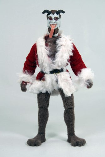Mego Krampus figurine featuring intricate details, vibrant paintwork, perfect for holiday decor or collectors.