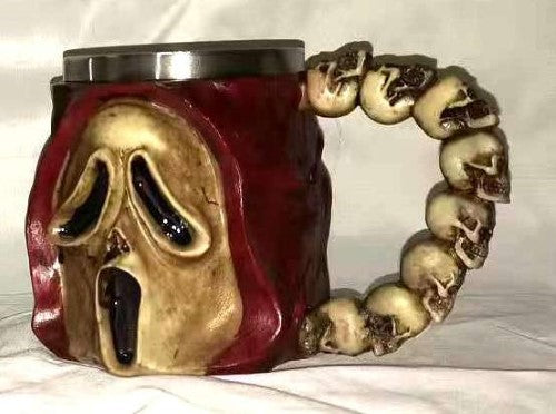 Tankard - Decorative Scream Skull Red (400ml)