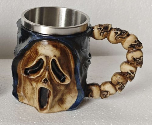 Tankard - Decorative Scream Skull Blue (400ml)