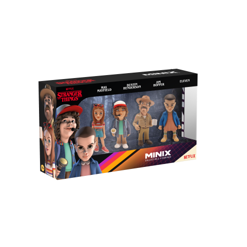 MINIX Stranger Things 4 pack features 7cm detailed figurines of beloved characters, perfect for display and collection.