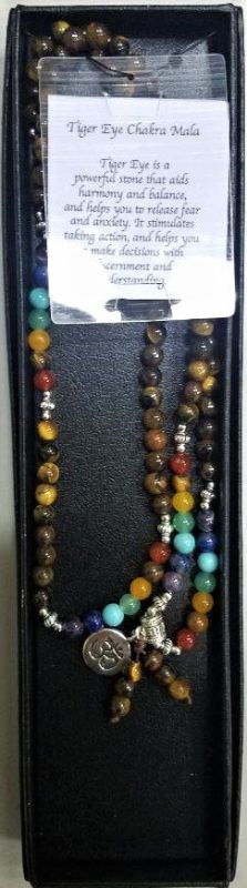 Chakra Mala Necklace - Tiger Eye (70cm)