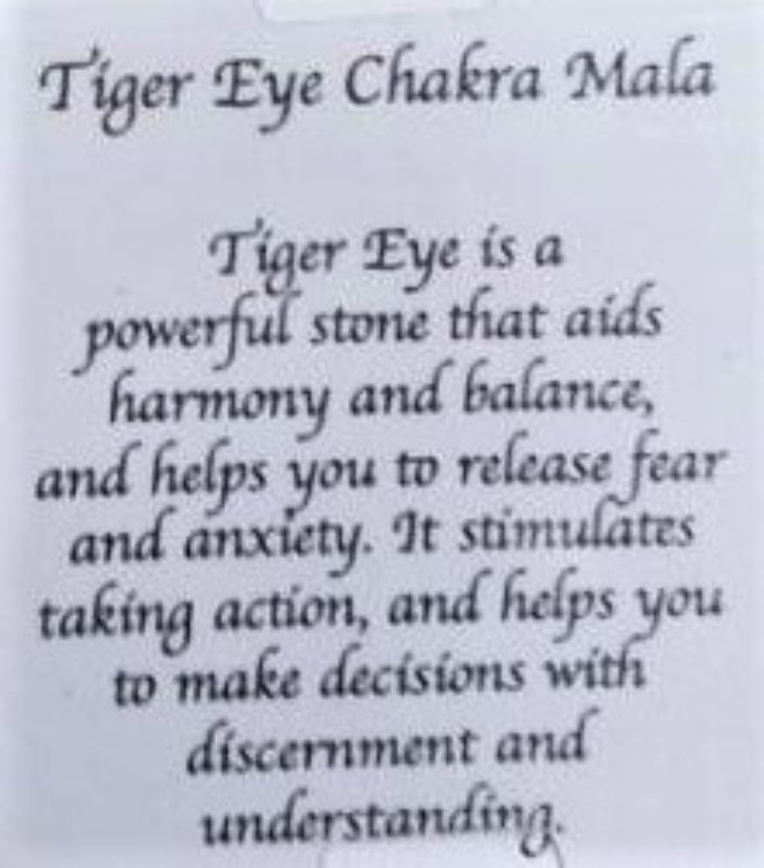 Chakra Mala Necklace - Tiger Eye (70cm)