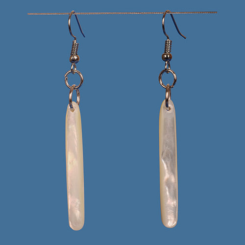 Mother of pearl slender drop earrings