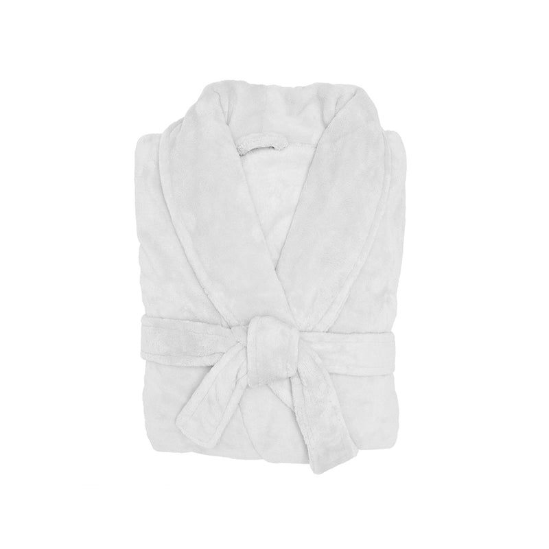 L/XL Microplush Robe White- Bambury