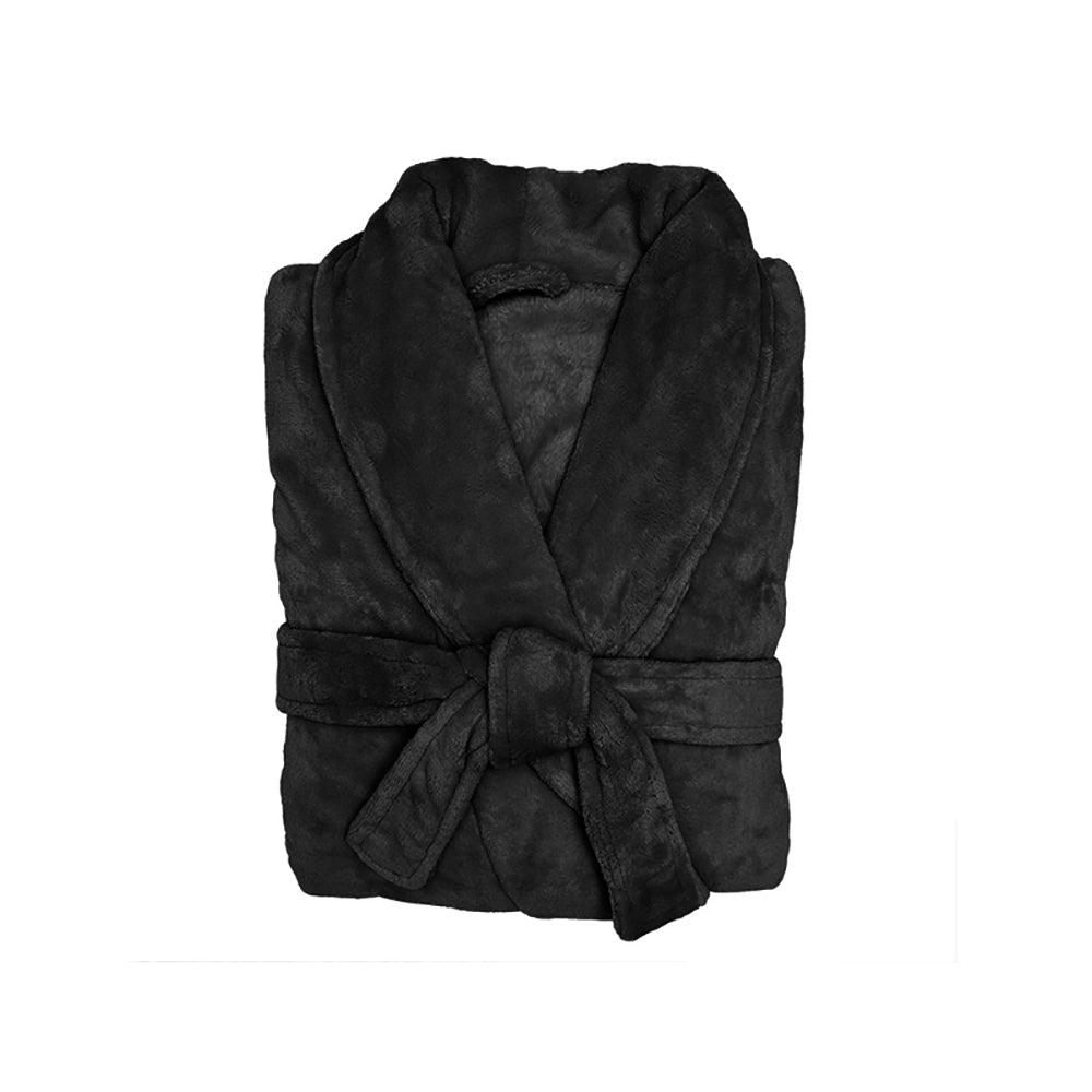 M/L Microplush Robe Black- Bambury