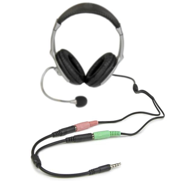 Headset adapter for headsets with separate headphone / microphone plugs