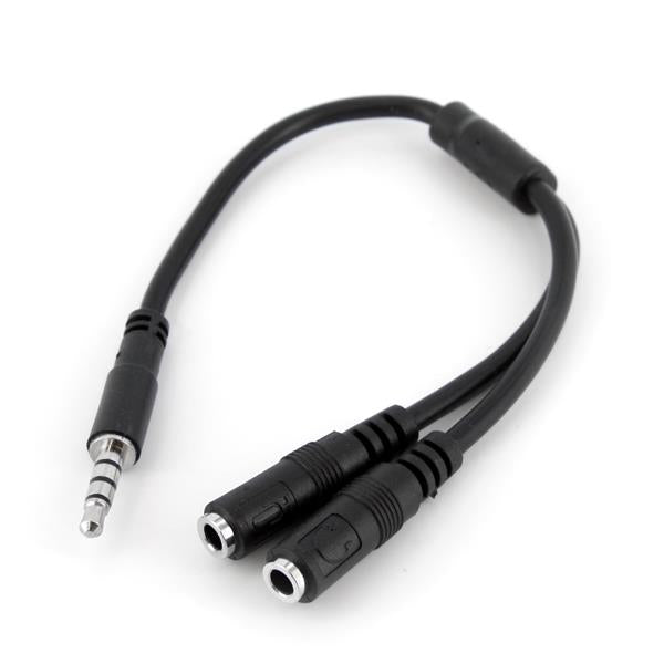 Headset adapter for headsets with separate headphone / microphone plugs