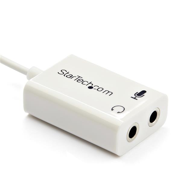 3.5mm 4 Position to 2x 3 Position 3.5mm Headset Splitter Adapter M/F - White