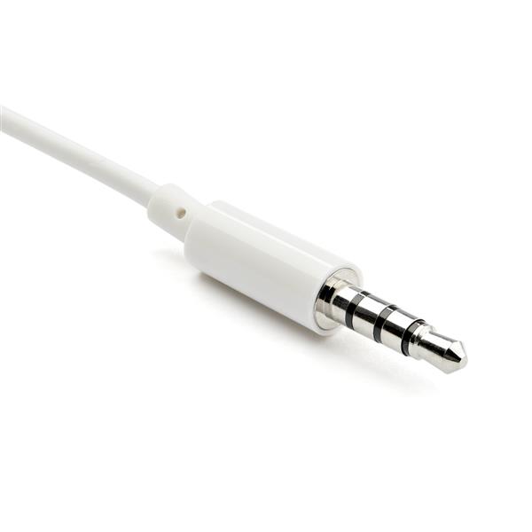 3.5mm 4 Position to 2x 3 Position 3.5mm Headset Splitter Adapter M/F - White