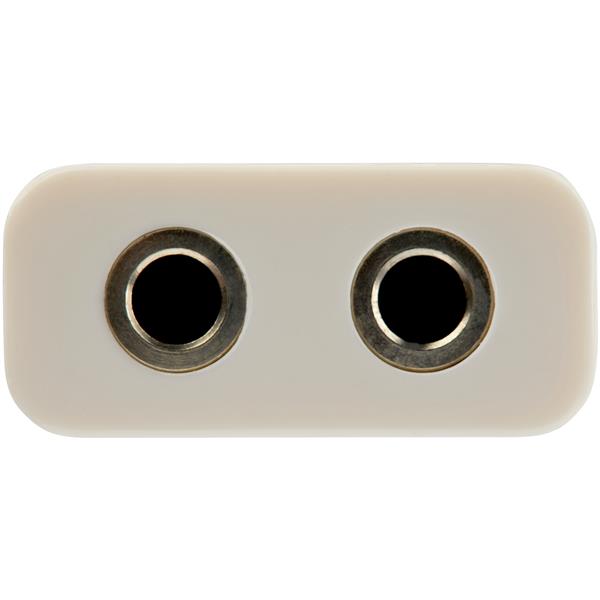 3.5mm 4 Position to 2x 3 Position 3.5mm Headset Splitter Adapter M/F - White