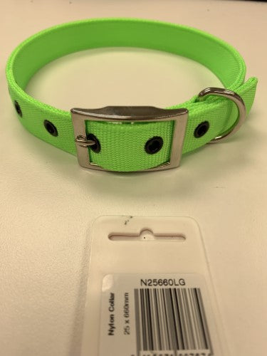 Taurus Nylon Heavy Duty Collar 25mm X 660mm Lime Green