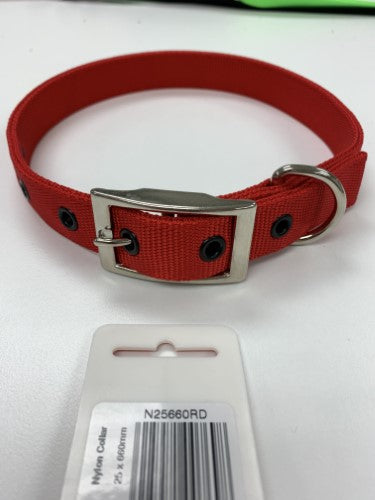 Taurus Nylon Heavy Duty Collar 25mm X 660mm Red