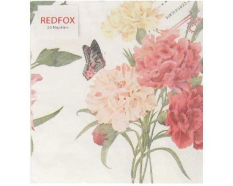 Vibrant Carnations Napkins, 20-pack, 3-ply, eco-friendly, stylish design for any dining occasion.