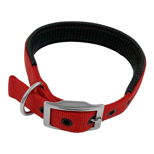 Taurus Nylon Collar Air PU Padding 25mm X 570mm Red