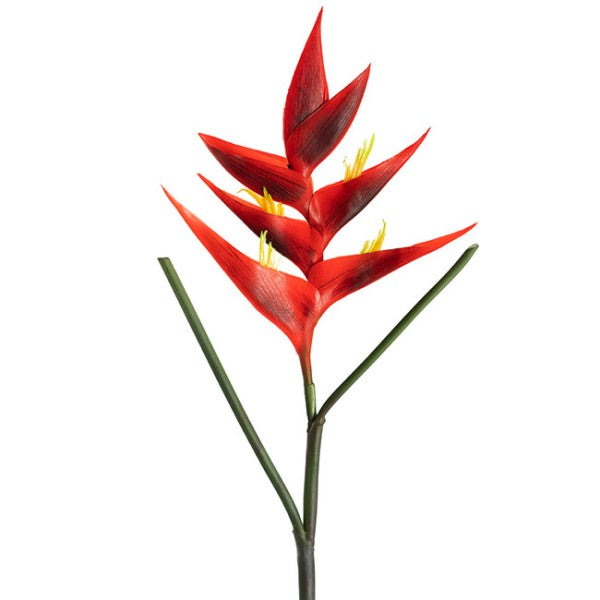 Artificial / Faux Flower - Heliconia Flower Stem Dark Red
