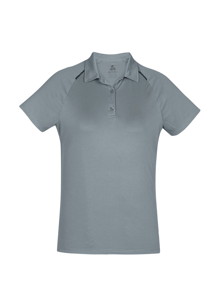 Academy Womens Short Sleeve Polo - Silver/Charcoal