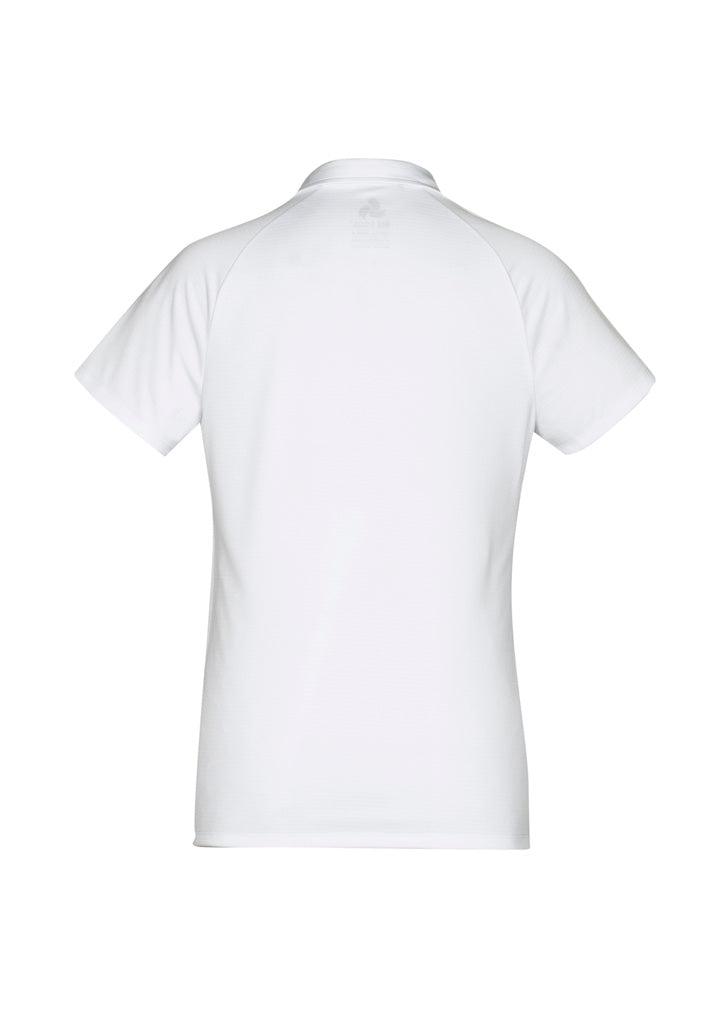 Academy Womens Short Sleeve Polo - White/Silver