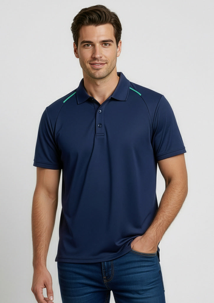 Academy Mens Short Sleeve Polo - Navy/White