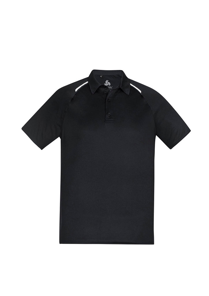 Academy Mens Short Sleeve Polo - Black/White