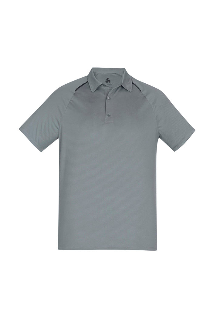 Academy Mens Short Sleeve Polo - Silver/Charcoal