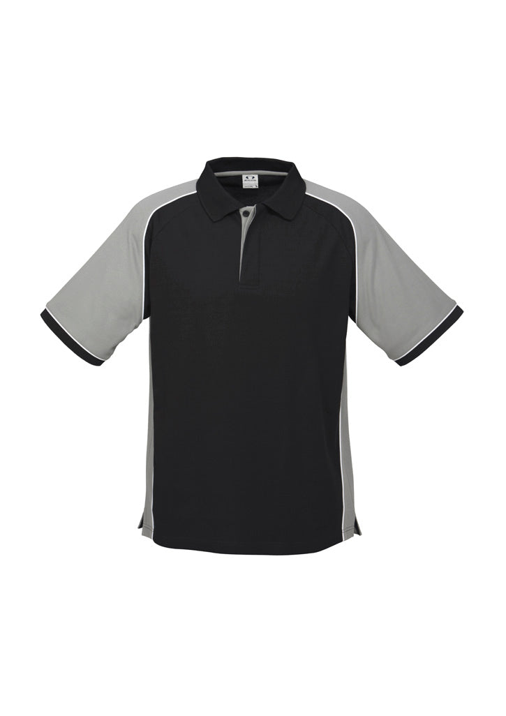 Nitro Mens Short Sleeve Polo - Black/Grey/White